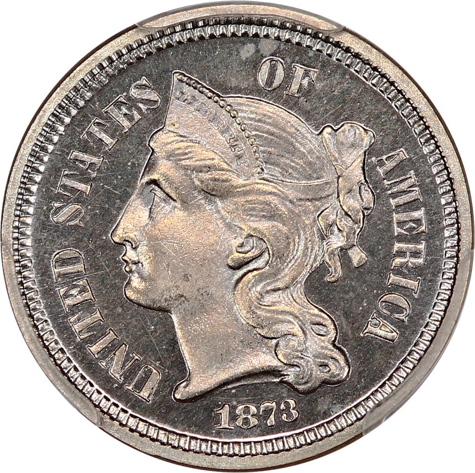 image for: 1873 3cN PCGS/CAC Proof 64 CAM (Closed 3)