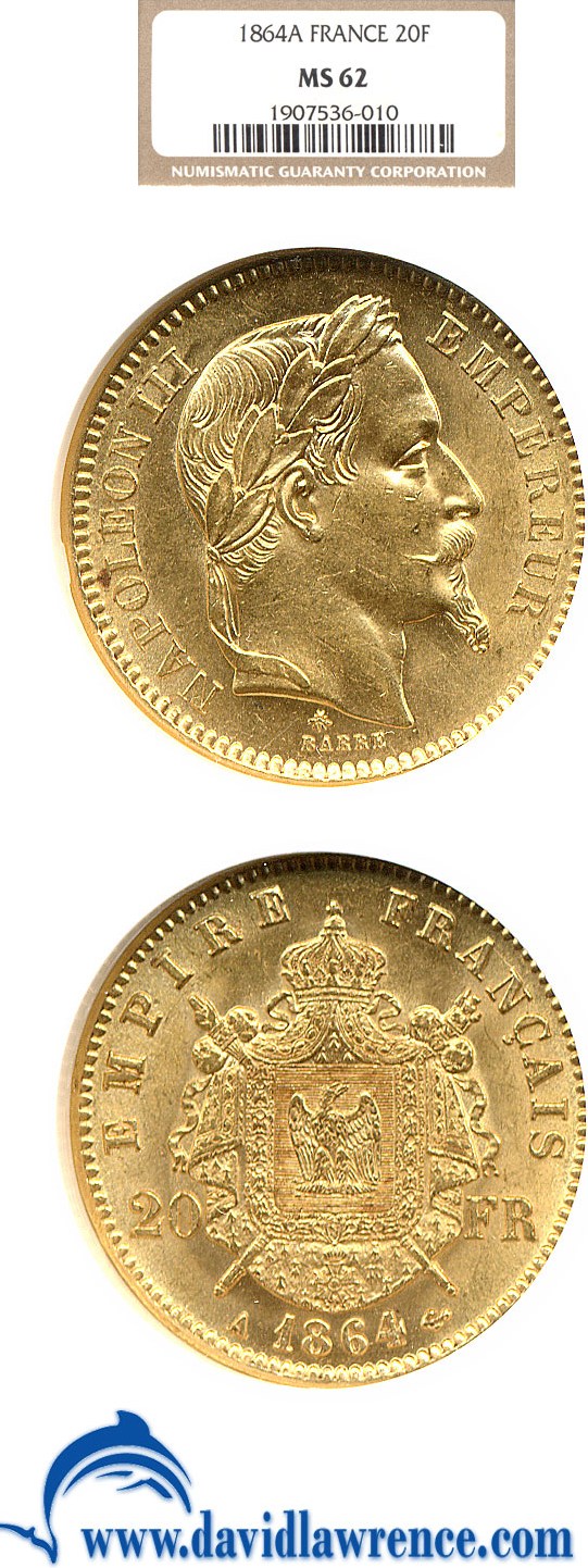 1864-A G20 Fr MS