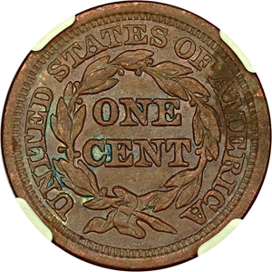 image for: 1847/7 1c NGC AU50 BN (Large/Small 7, N-31)