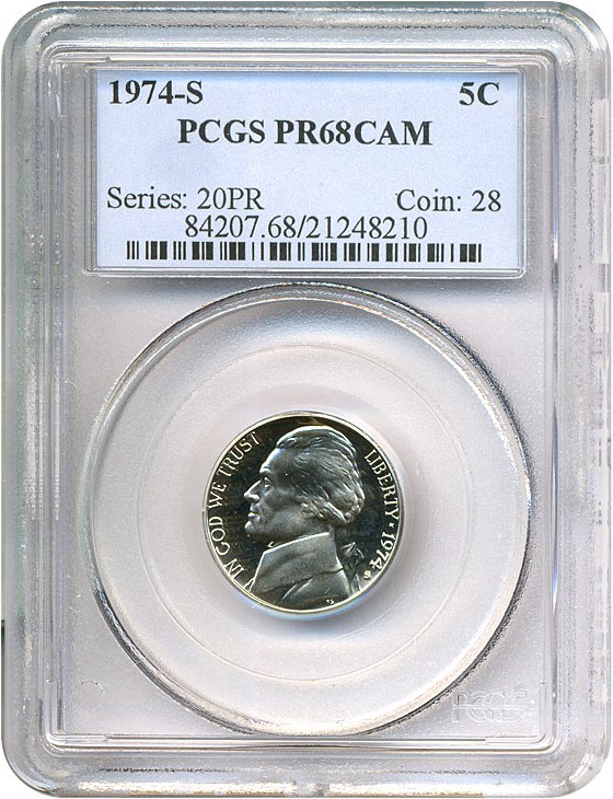 image for: 1974-S 5c  PCGS Proof 68 DCameo
