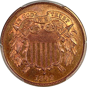 image for: 1869 2c PCGS/CAC Proof 66+ RB