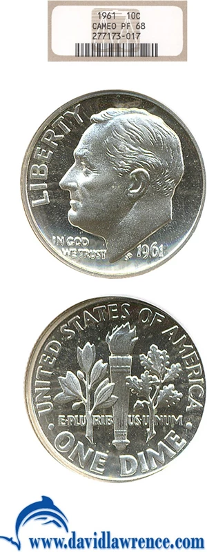 image for: 1961 10c NGC Proof 68 Cameo