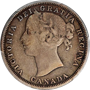 image for: Canada: 1858 20C PCGS F12 (Blundered I in GRATIA)