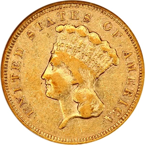 image for: 1855-S $3 NGC VF35