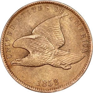 image for: 1858 Flying Eagle 1c PCGS AU Details (Small Letters, Cleaned)