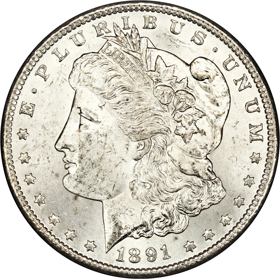 image for: Top 100 VAM: 1891-CC $1 NGC/GSA MS62 GSA Hoard (VAM-3, With Box)