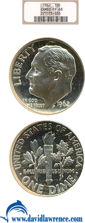 image for: 1962 10c NGC Proof 68 Cameo