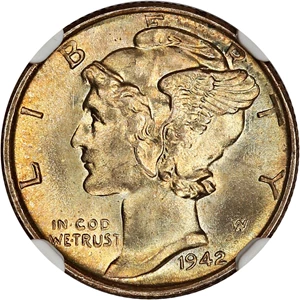 image for: 1942-S 10c NGC MS65