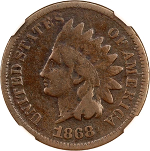 image for: 1868 1c NGC VG Details (Corrosion)