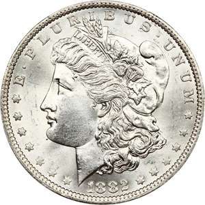 image for: 1882-O/S $1 PCGS/CAC MS64+ (Weak)