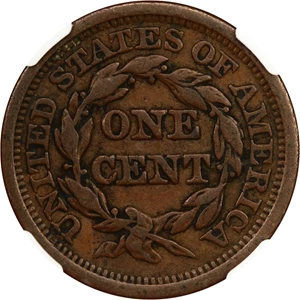 image for: 1850 1c NGC VF Details (Obv Damage)