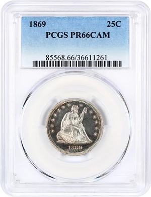 image for: 1869 25c PCGS Proof 66 CAM