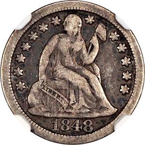 image for: 1848 10c NGC VG-10