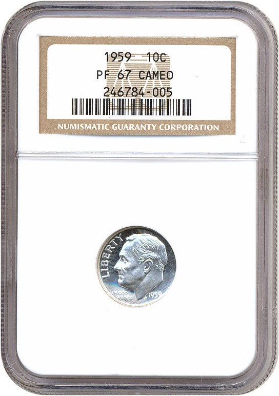 image for: 1959 10c  NGC Proof 67 Cameo