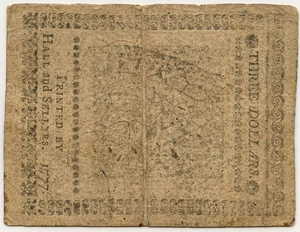 image for: FR. CC64 1777 20-May $3 Continental Currency PMG Very Fine 30 (Pinholes)