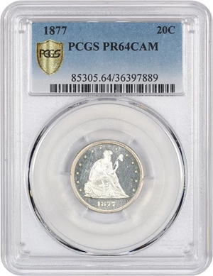 image for: 1877 20c PCGS Proof 64 CAM