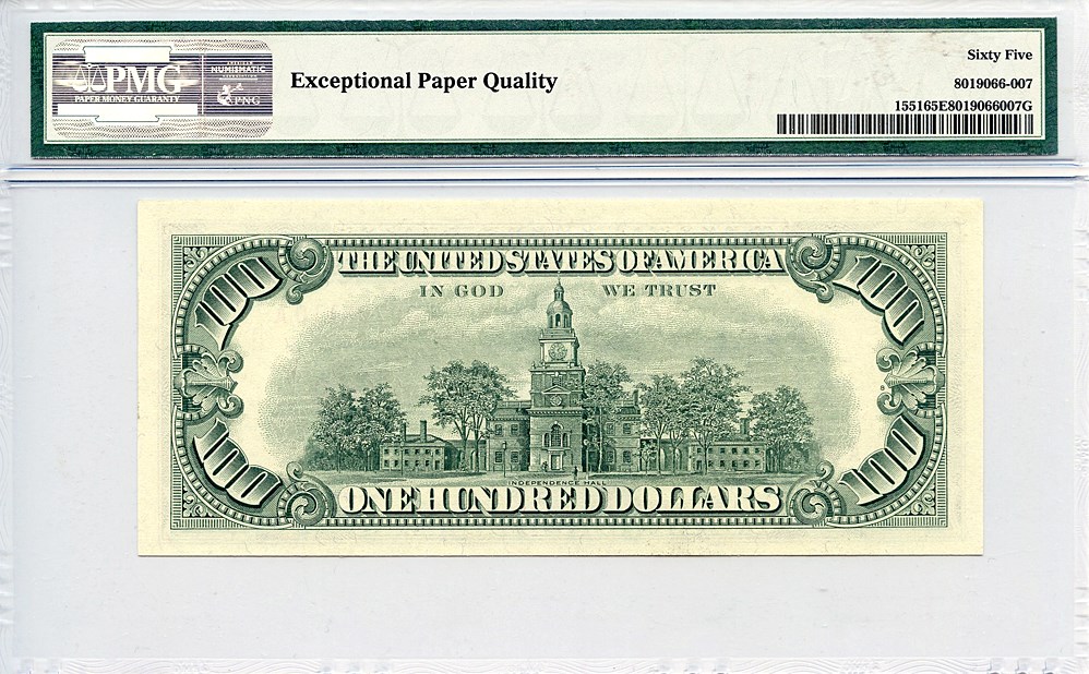 image for: FR. 1551 1966A $100 Legal Tender PMG Gem Unc 65 EPQ