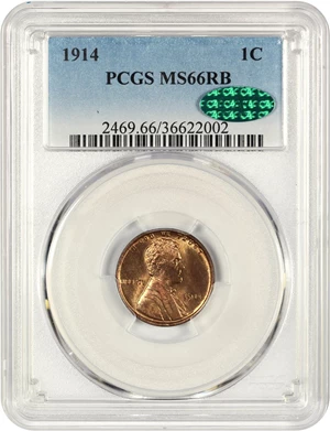 image for: 1914 1c PCGS/CAC MS66 RB