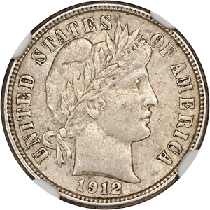 image for: 1912-D 10c NGC AU Details (Cleaned)