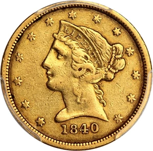 image for: 1840-O $5 PCGS/CAC XF40