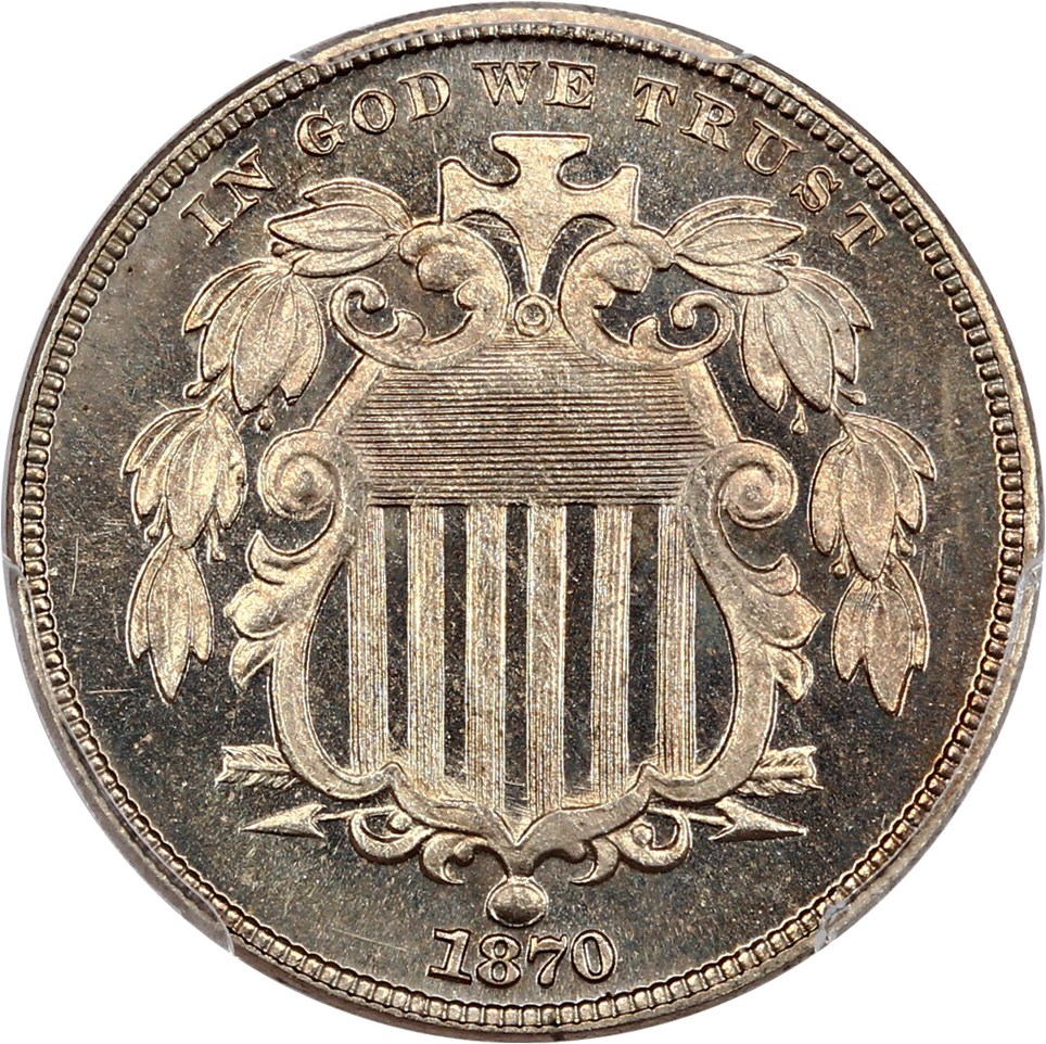 image for: 1870 5c PCGS/CAC Proof 66+ CAM
