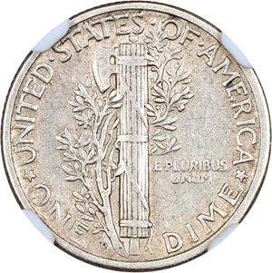 image for: 1927-D 10c NGC XF Details (Cleaned)