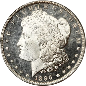 image for: 1896 $1 PCGS/CAC MS66+ DMPL ex: D.L. Hansen Collection
