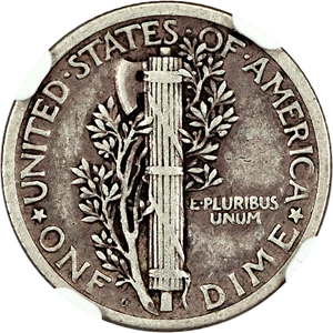 image for: 1925-D 10c NGC VF20