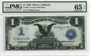 image for: FR. 229 1899 $1 Silver Certificate PMG Gem Unc 65 EPQ
