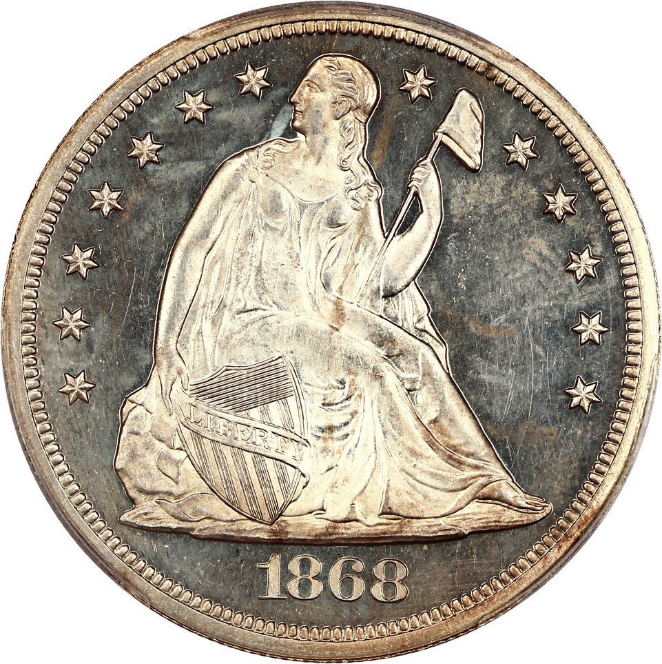 image for: 1868 $1 PCGS Proof 64 CAM