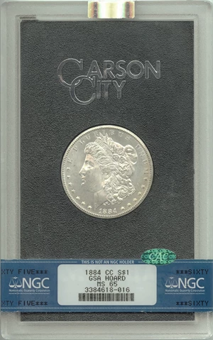 image for: 1884-CC $1 NGC/GSA/CAC MS65 GSA Hoard