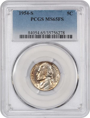 image for: 1954-S 5c PCGS MS65 FS