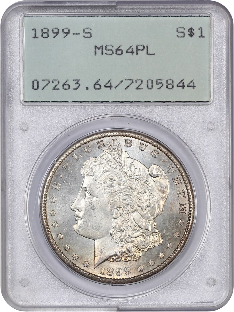 image for: 1899-S $1 PCGS MS64 PL (OGH Rattler Holder)