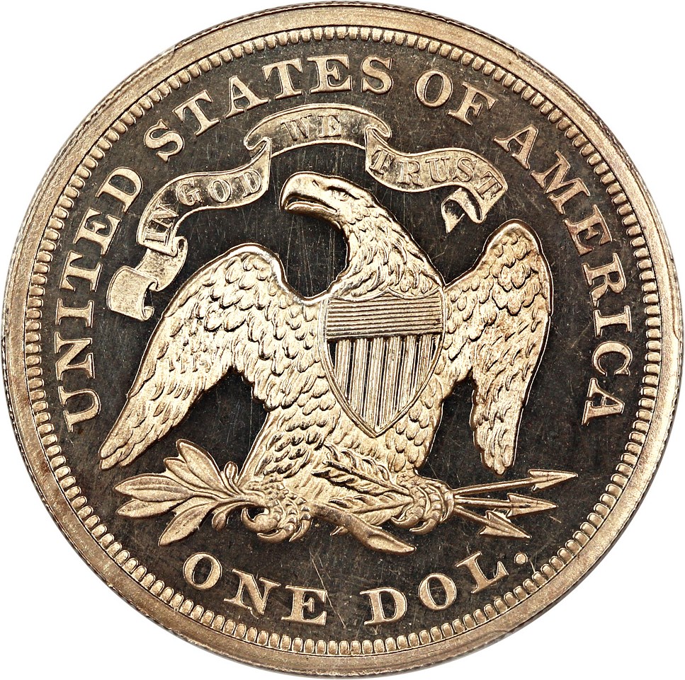 image for: 1868 $1 PCGS Proof 64 CAM