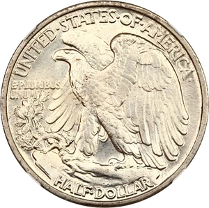 image for: 1940 50c NGC UNC Details (Reverse Wheel Mark)