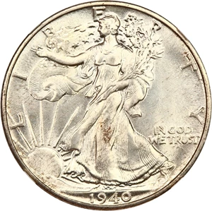 image for: 1940 50c NGC UNC Details (Reverse Wheel Mark)