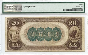 image for: FR. 504 1882 2nd Charter Period 1st Issue Brown Back $20 Searsport, Maine PMG Very Fine 30
