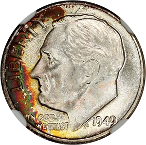 image for: 1949-D 10c NGC MS66 FB