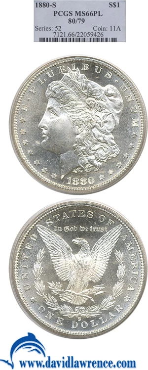image for: 1880-S $1 80/79 PCGS MS66 PL