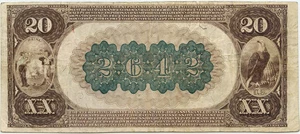 image for: FR. 504 1882 2nd Charter Period 1st Issue Brown Back $20 Searsport, Maine PMG Very Fine 30
