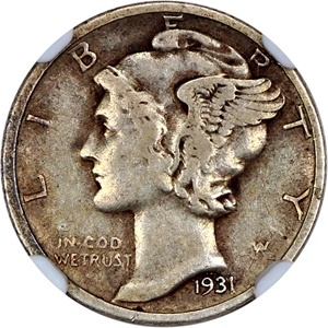 image for: 1931-D 10c NGC VF30