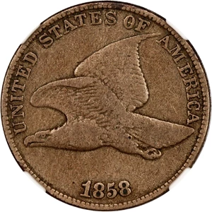 image for: 1858 Flying Eagle 1c NGC Fine Details (Small Letters, Cleaned)