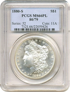 image for: 1880-S $1 80/79 PCGS MS66 PL