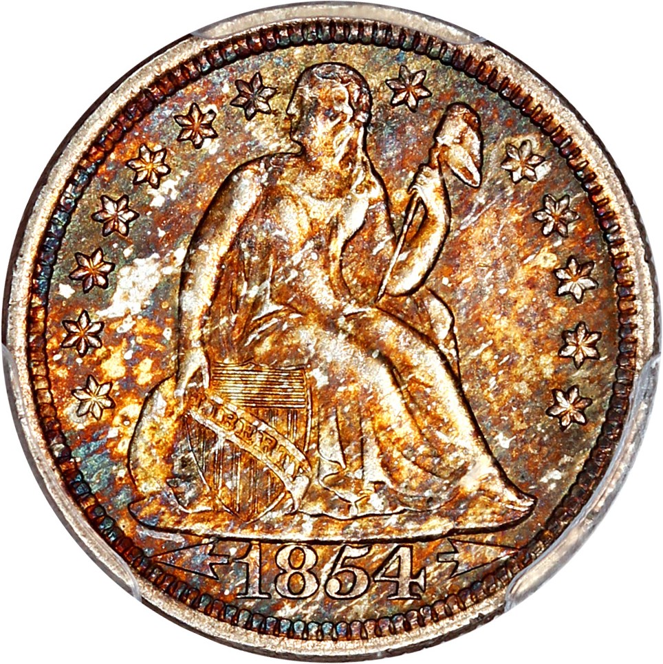 image for: 1854-O 10c PCGS MS65 (Arrows)