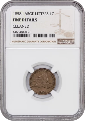 image for: 1858 Flying Eagle 1c NGC Fine Details (Small Letters, Cleaned)