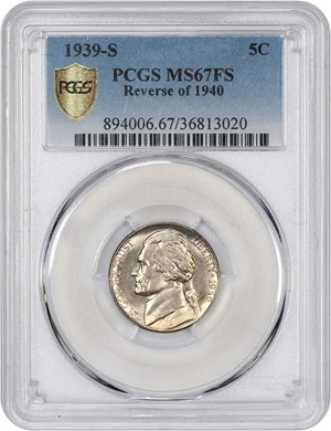 image for: 1939-S 5c PCGS MS67 FS (Reverse of 1940)