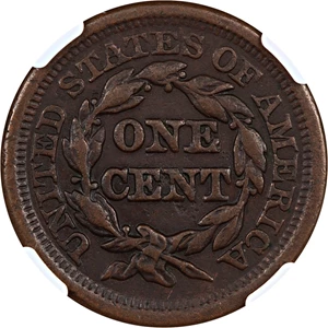 image for: 1850 1c NGC VF Details (Environmental Damage)