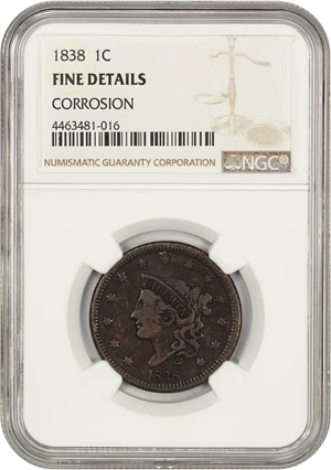 image for: 1838 1c NGC Fine Details (Corrosion)