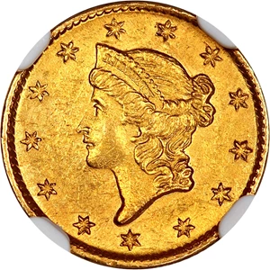 image for: 1852-D G$1 NGC MS61