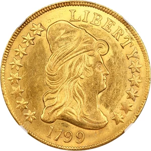 image for: 1799 $10 NGC MS61 (Large Stars Obverse)
